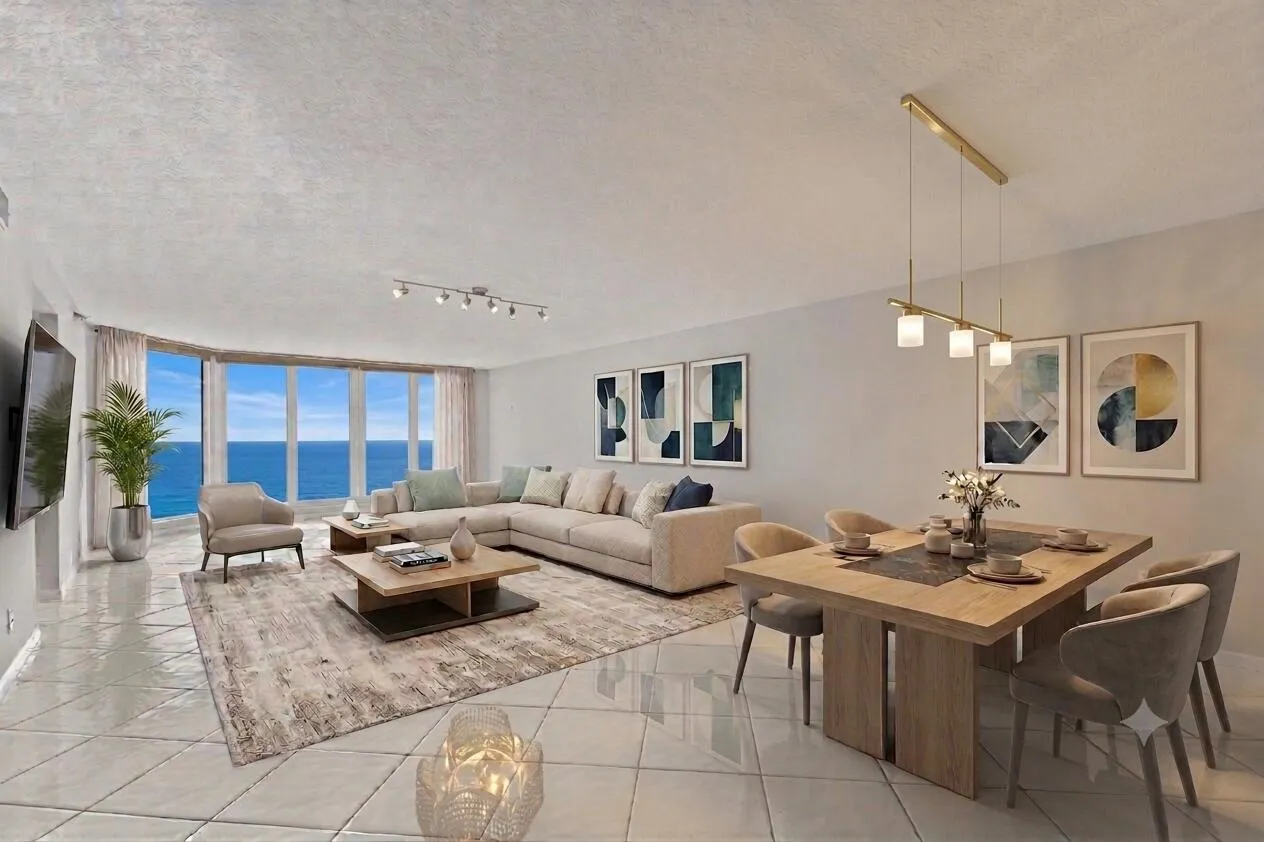 Living Room/Dining Room Virtual staged