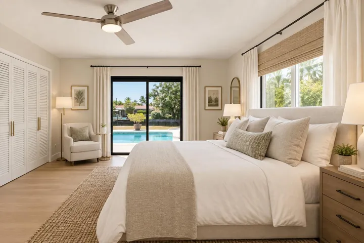 VIRTUALLY STATGED - Main floor guest room.