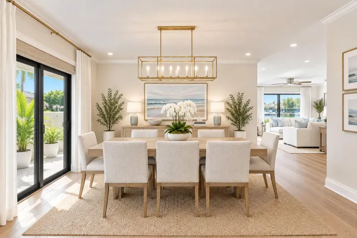 VIRTUALLY STAGED - Formal dining room.