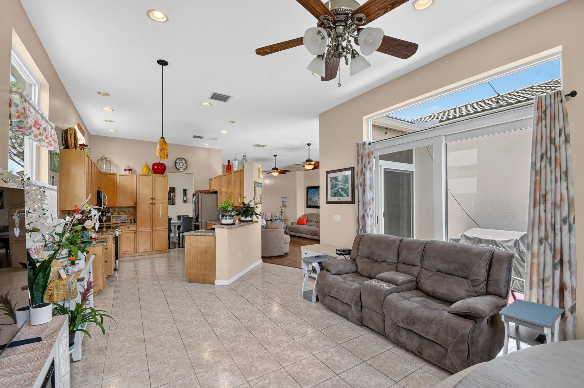 family/kitchen area