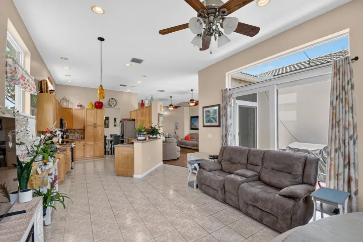 family/kitchen area
