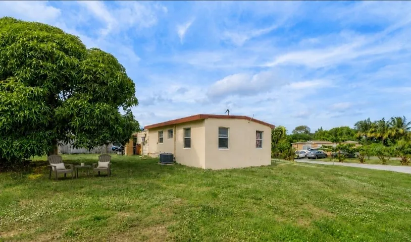 Backyard with mango tree