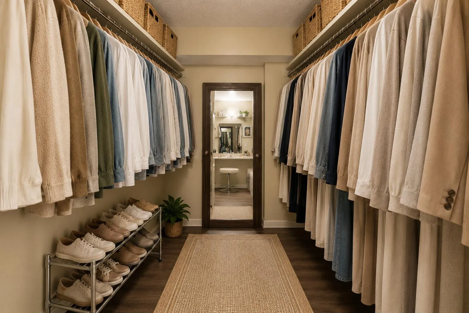 Primary Closet Staged