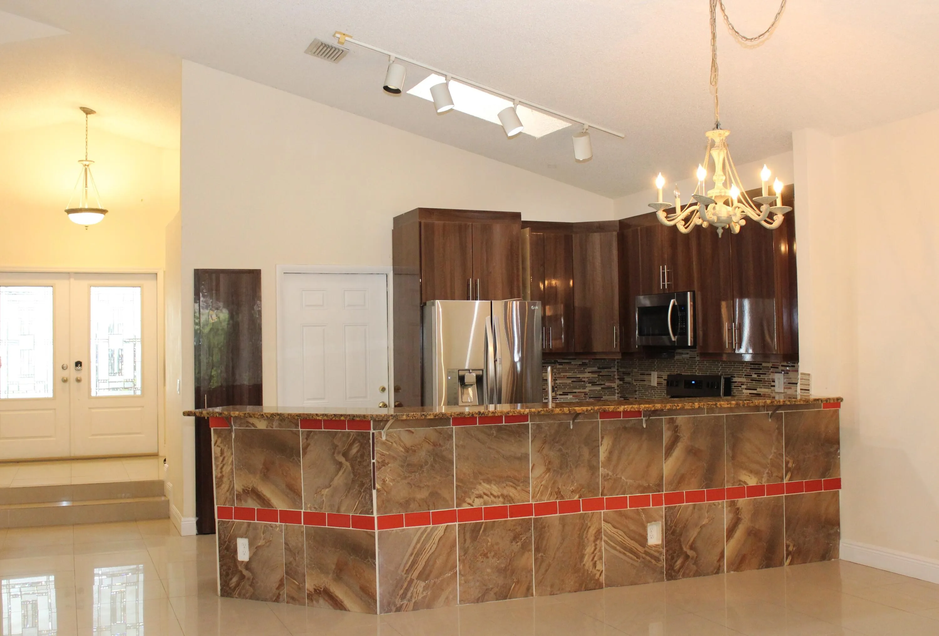 Kitchen with granite counters