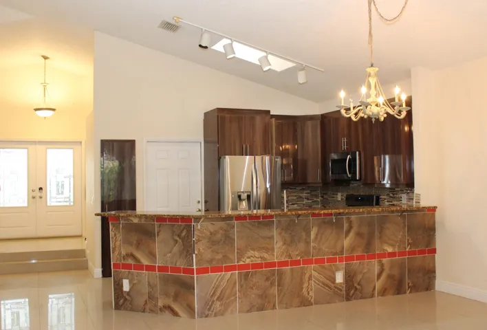 Kitchen with granite counters