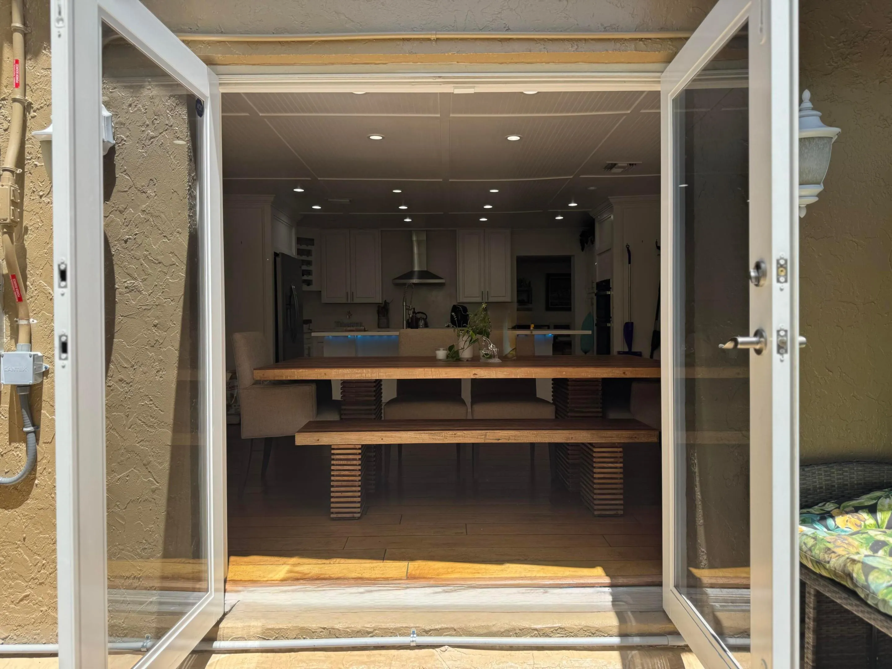 French doors from Kitchen to BBQ patio