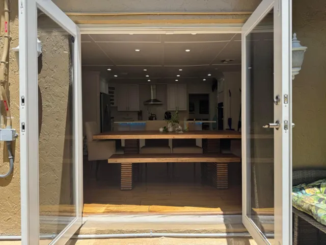French doors from Kitchen to BBQ patio