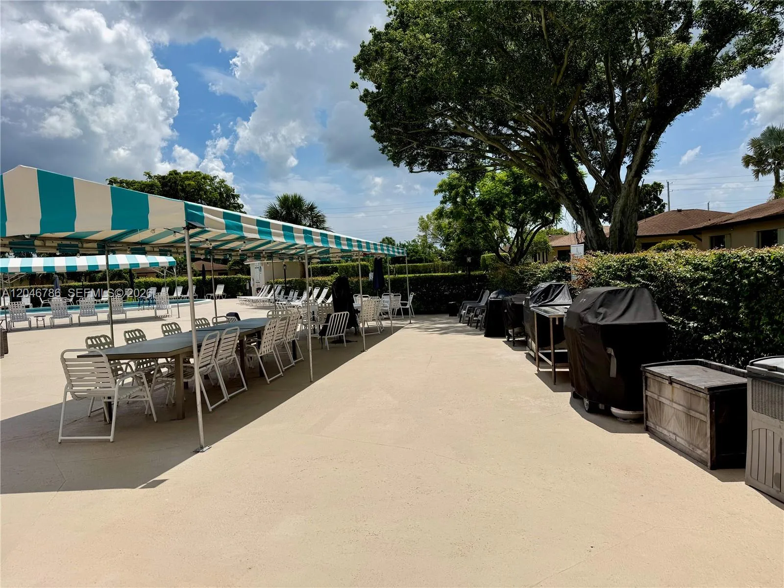 BBQ and pool area