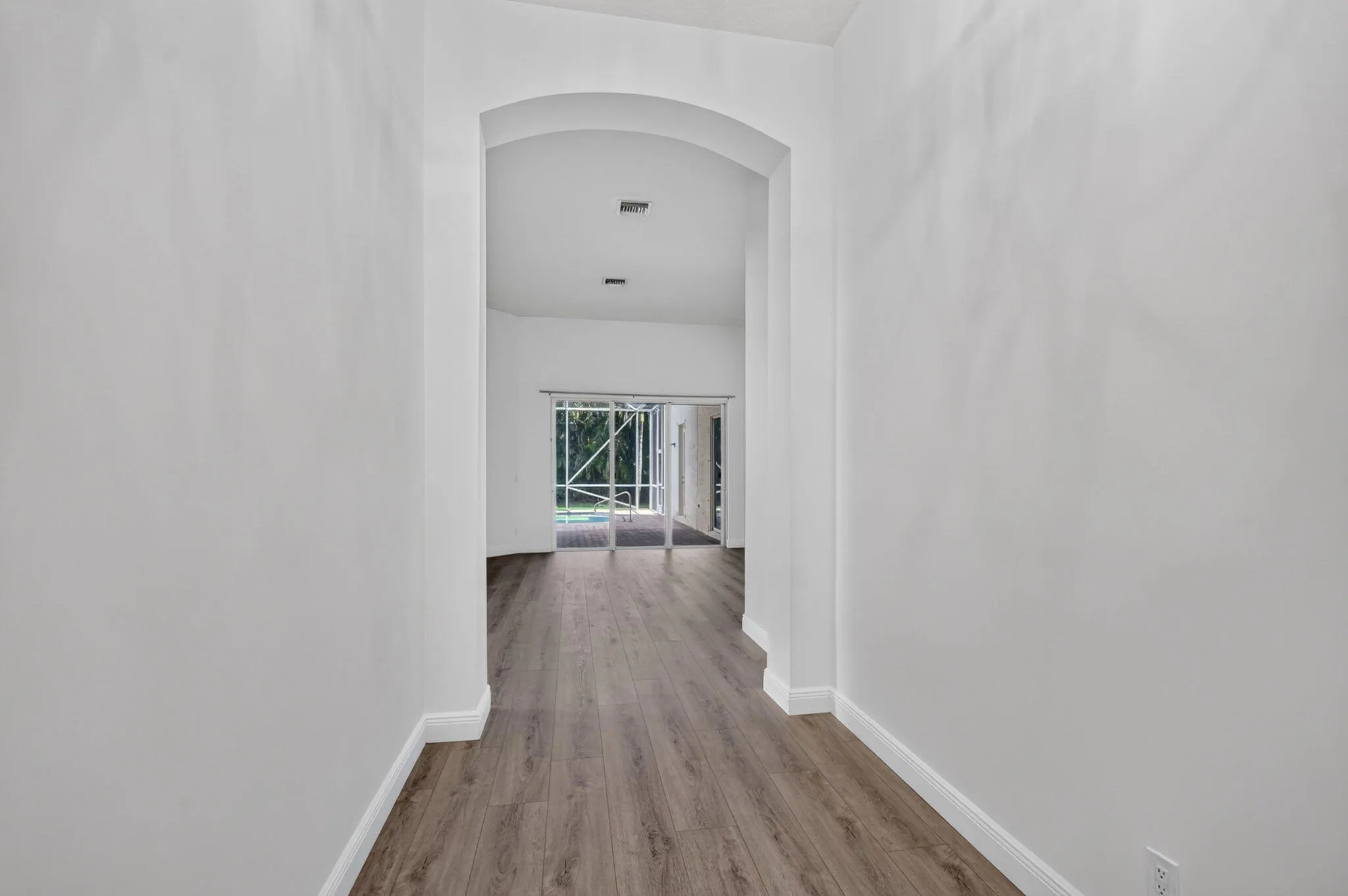 long spacious foyer