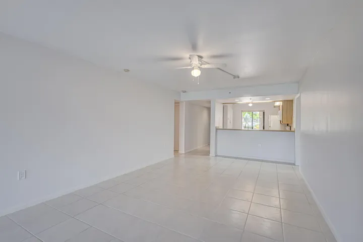 Living room and dining room