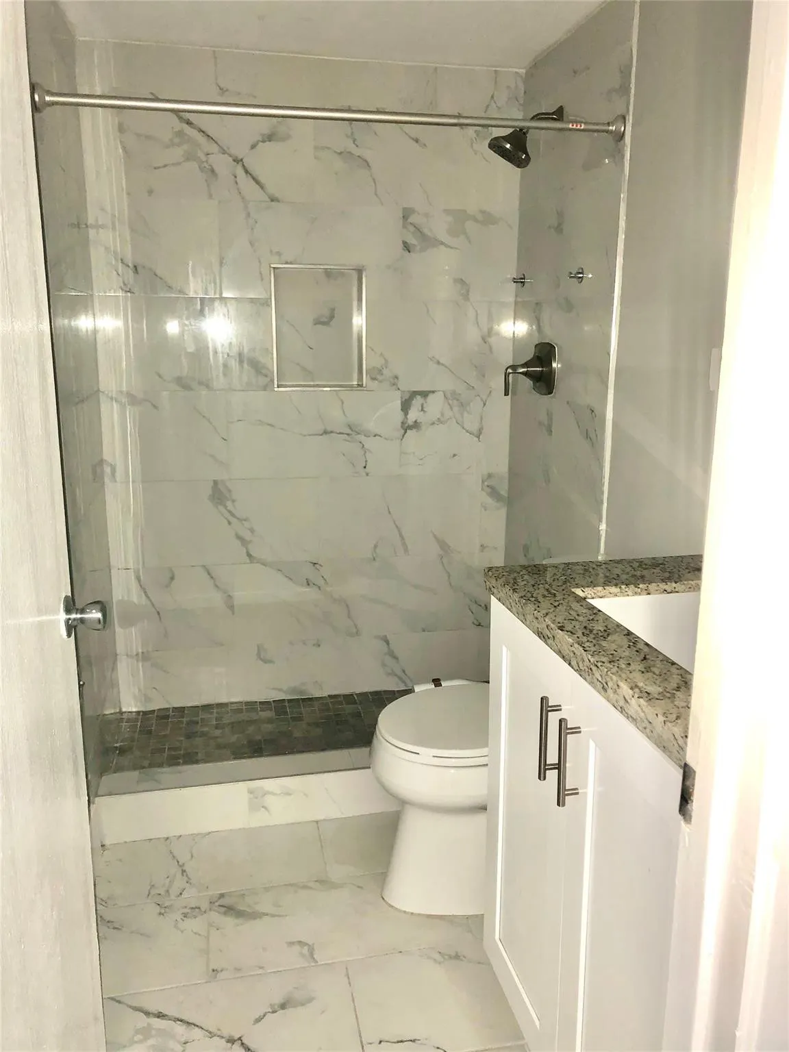 MASTER BATH UPDATE WITH PORCELAIN MARBLE TILE
