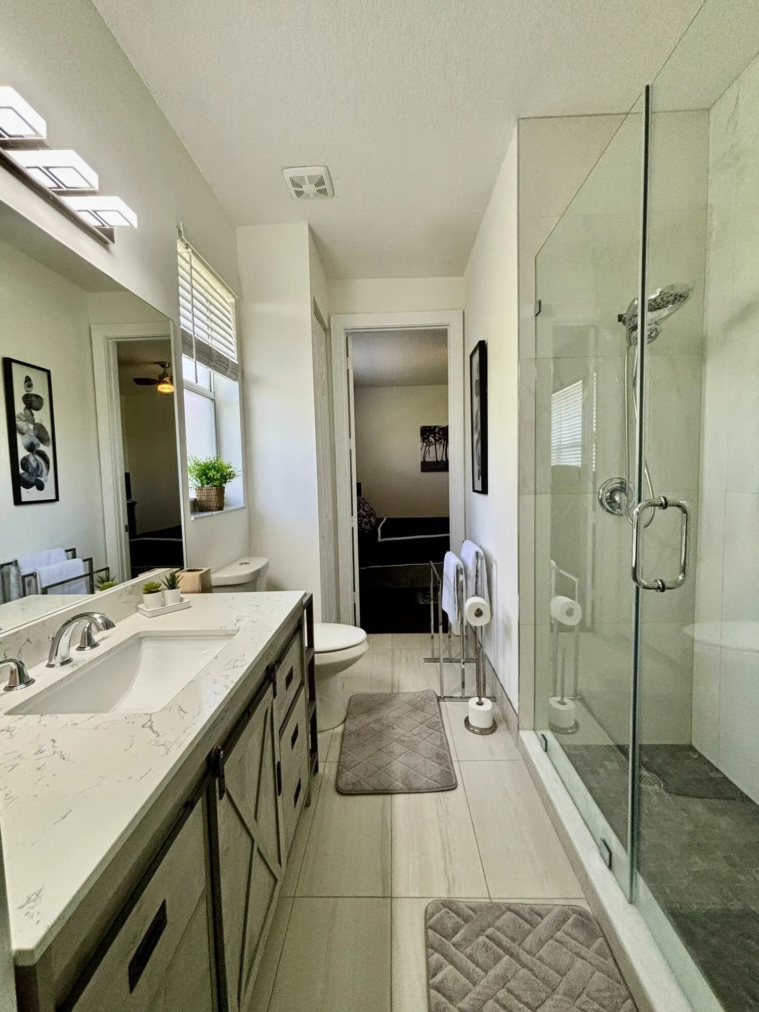 Jack and Jill Bathroom with the shower