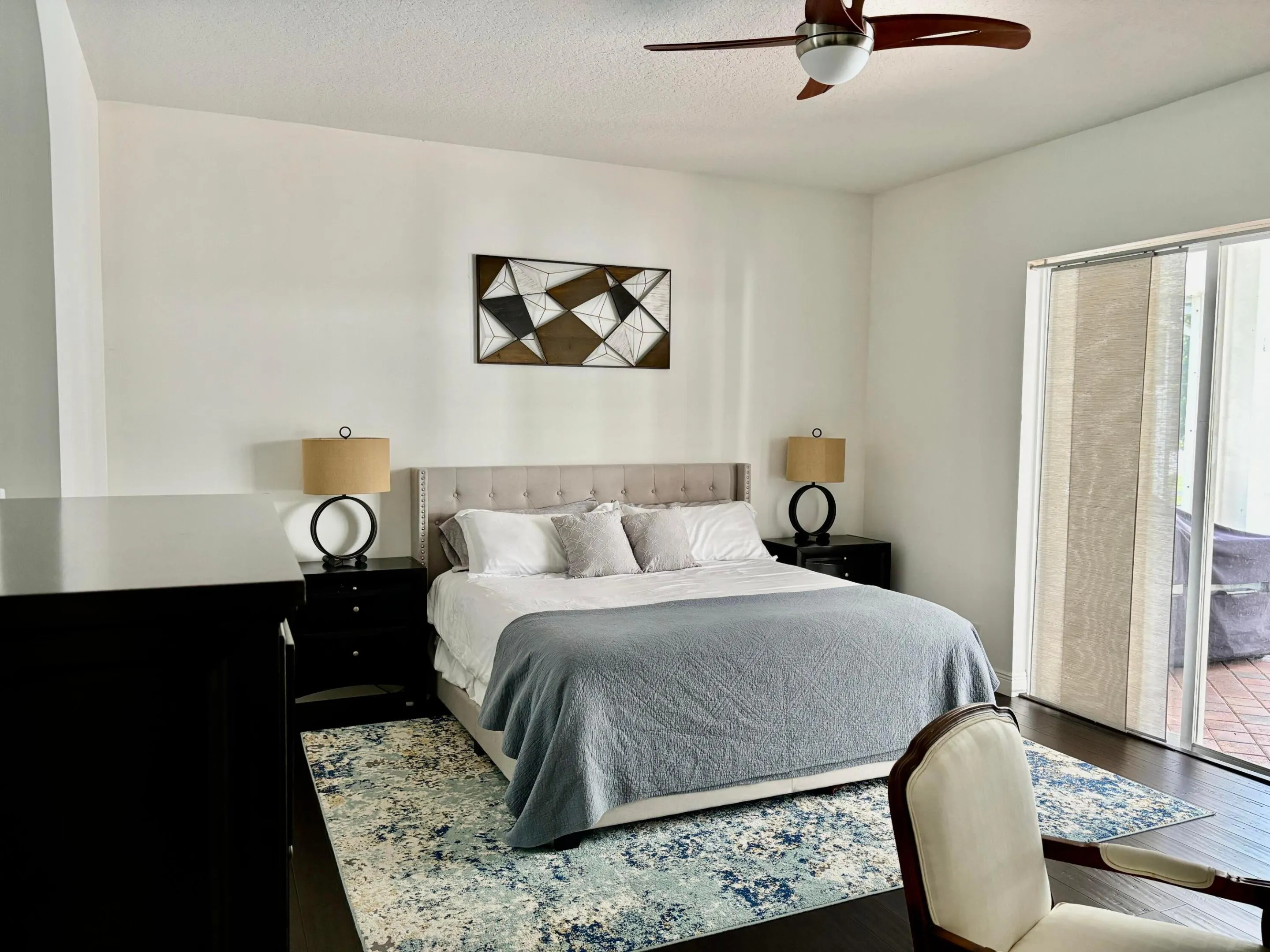 Main Bedroom with the access to the pool and spa