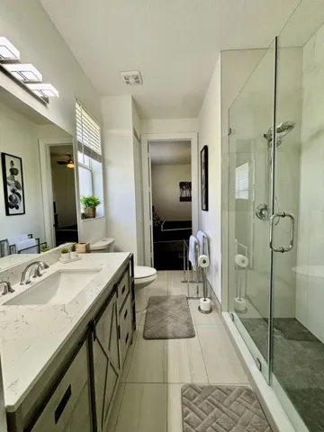Jack and Jill Bathroom with the shower
