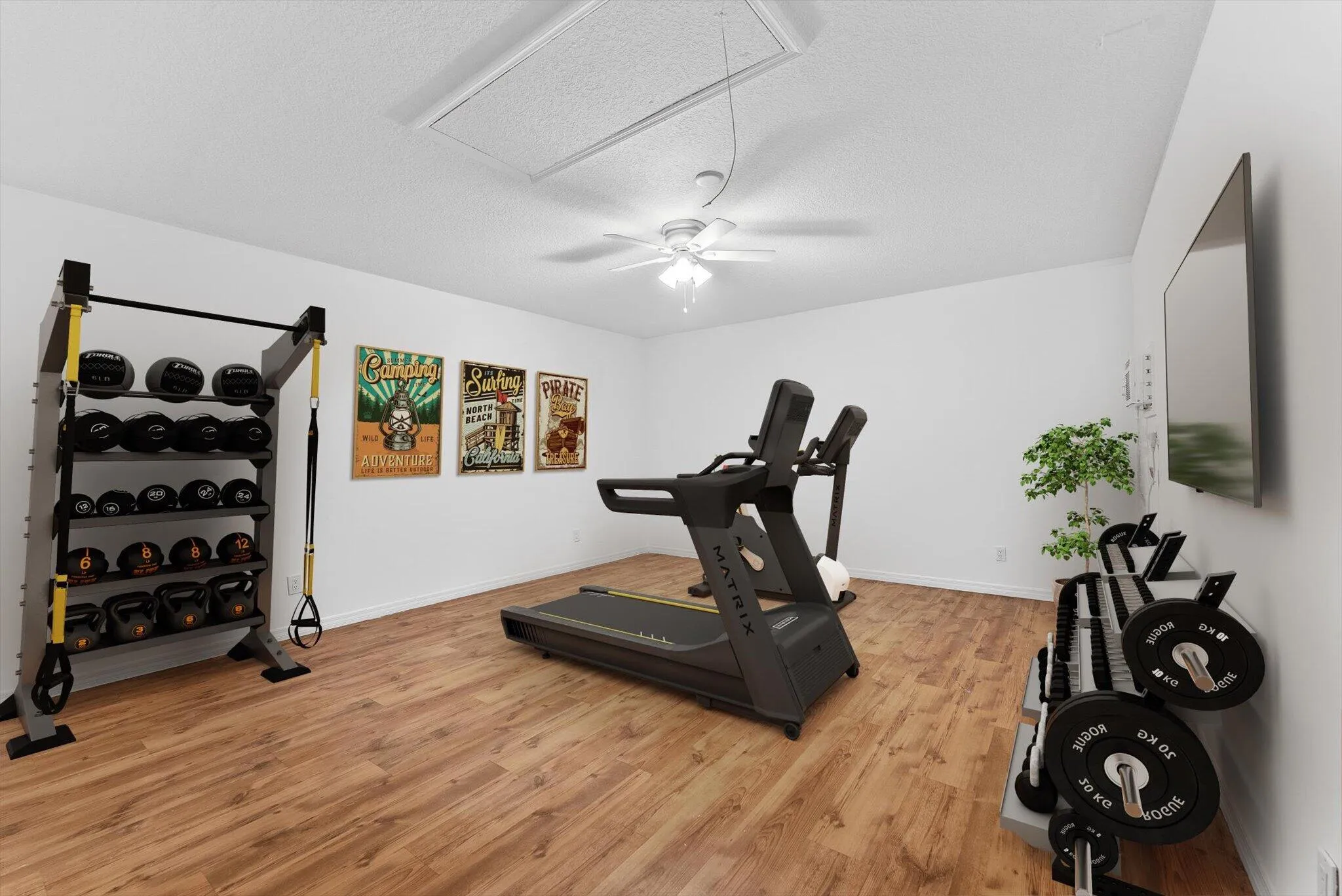 Virtually Staged Fitness Room/Converted Garage