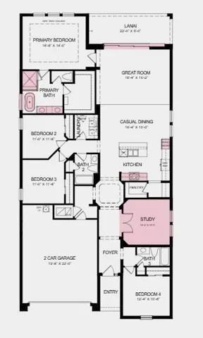 Additional Highlights Include: Tray ceiling package, pocket sliding glass door at great room, gourmet kitchen, 8' interior doors, 8' door at primary closet to laundry, deluxe primary bath with shower and garden tub, pre-plumb for future laundry tub at garage, outdoor kitchen rough-in, and whole house impact windows