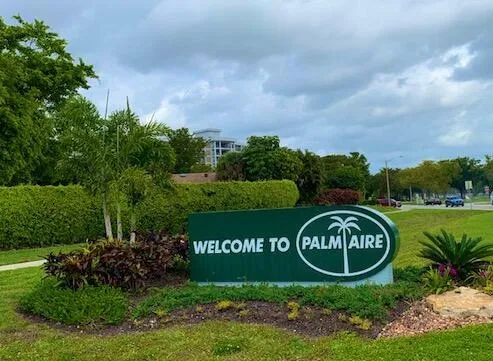 palm aire sign welcome