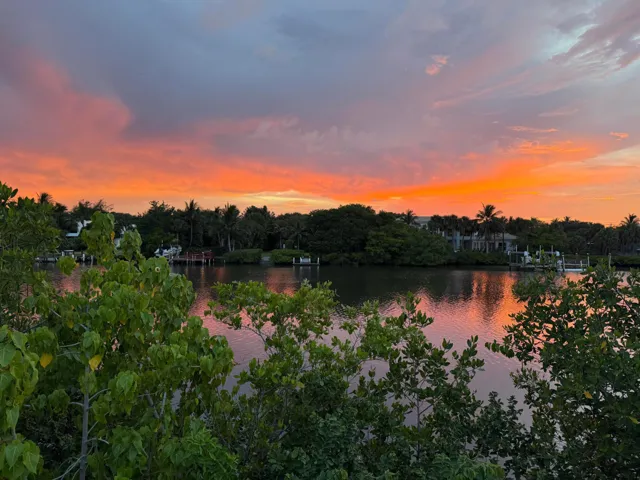 Pool View at Sunset