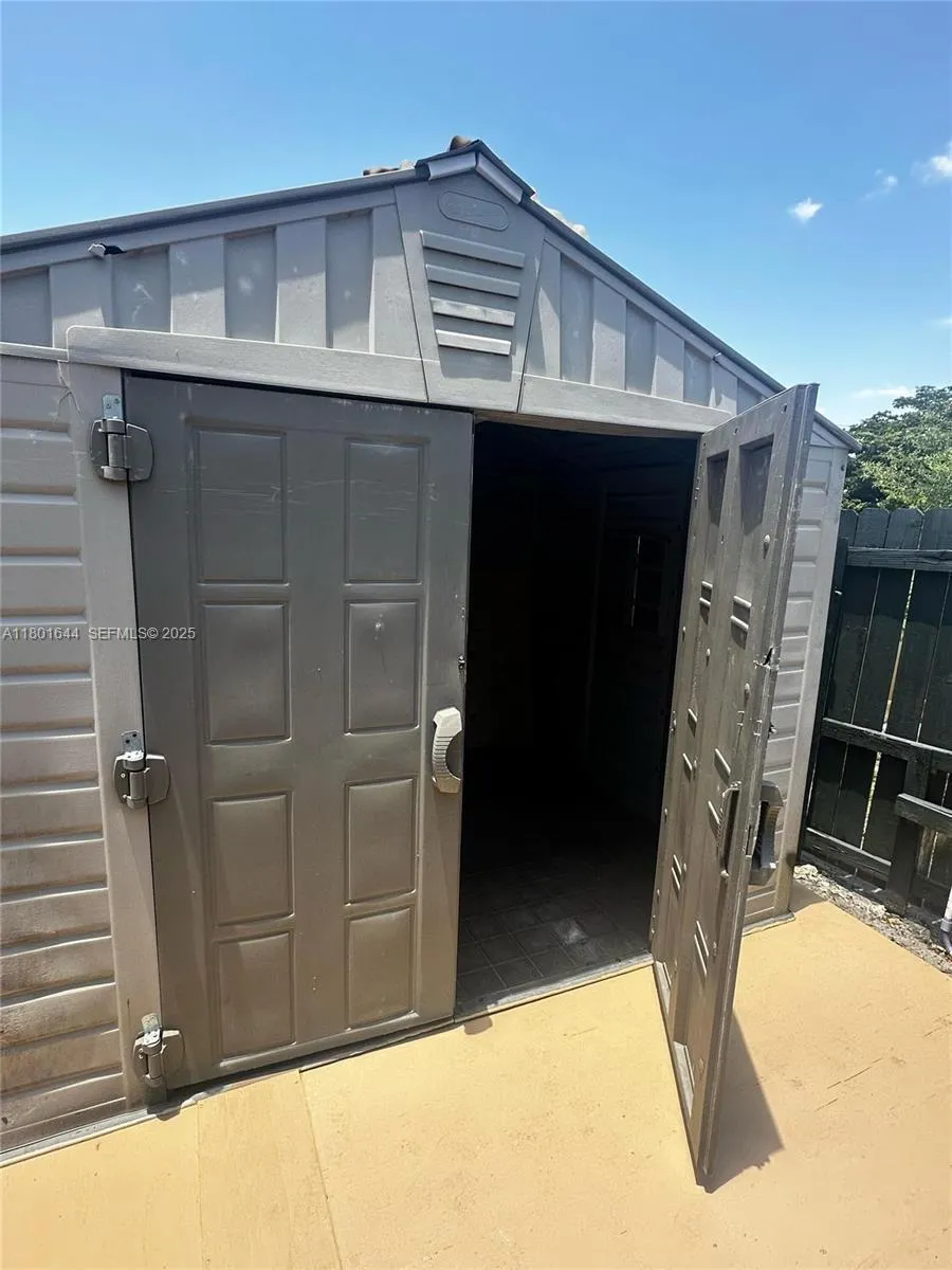Outside shed