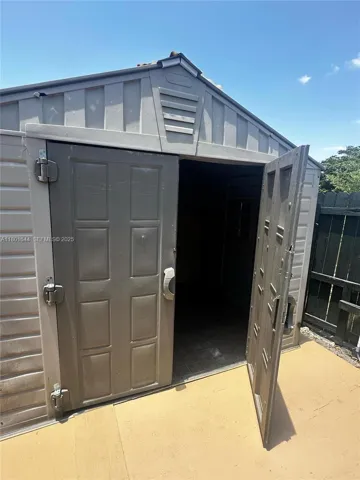 Outside shed