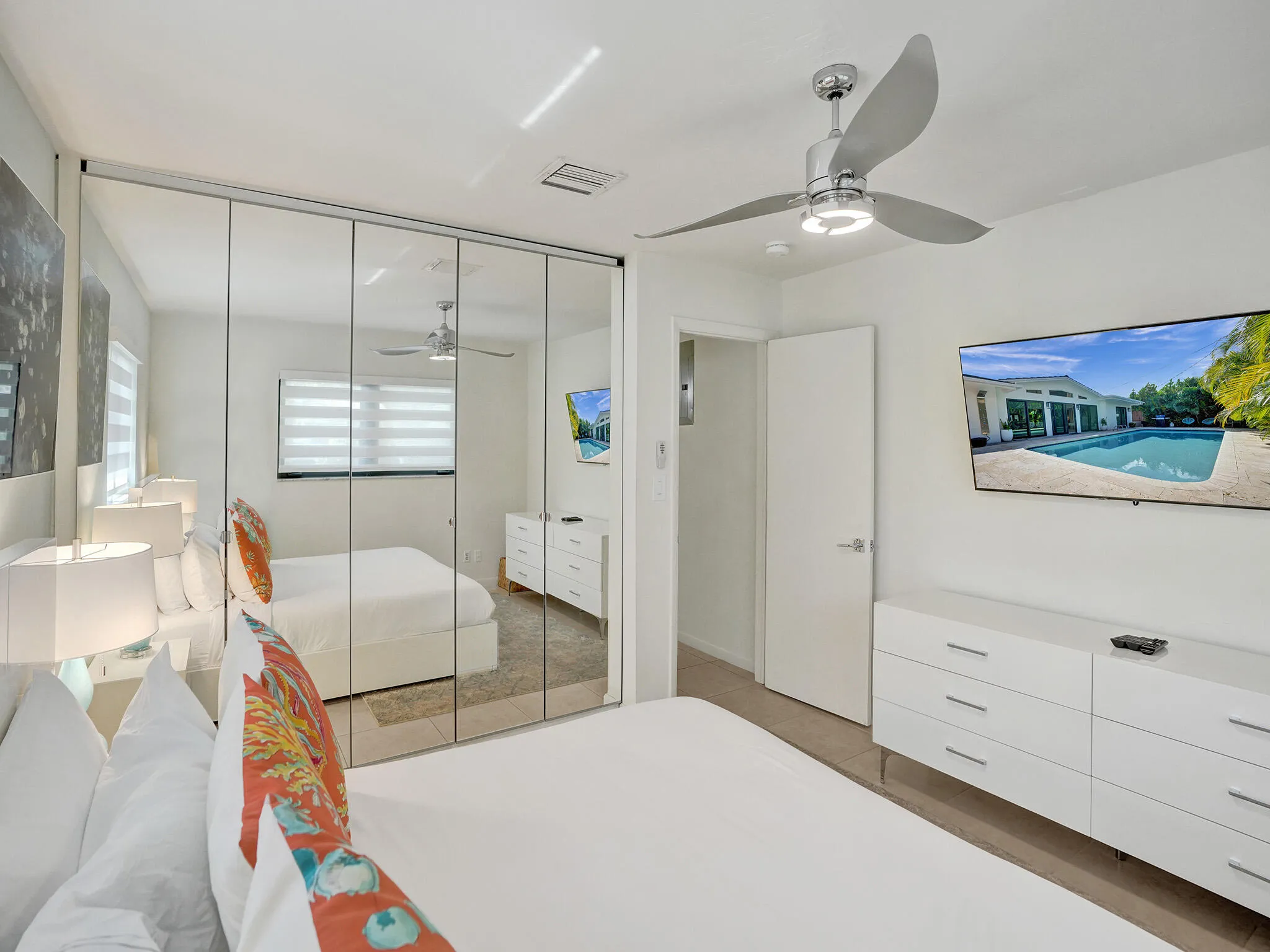 Bedroom Two Angled Glass Closet Door + T