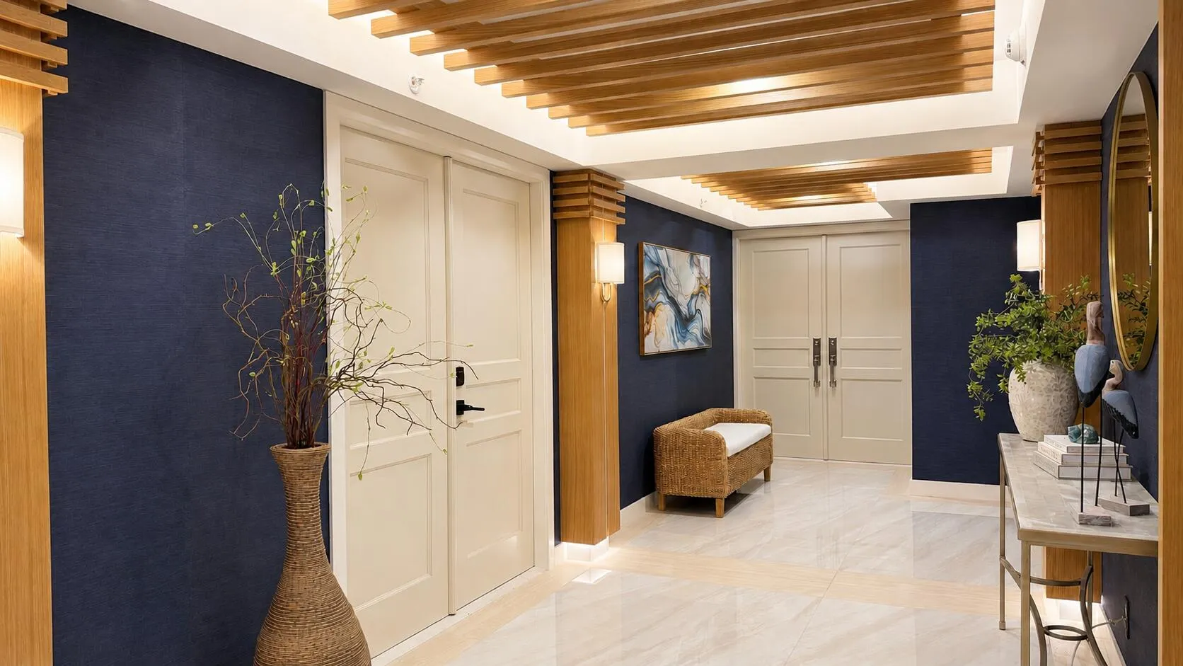 Beautifully designed foyer as you come off the elevator to your apt.