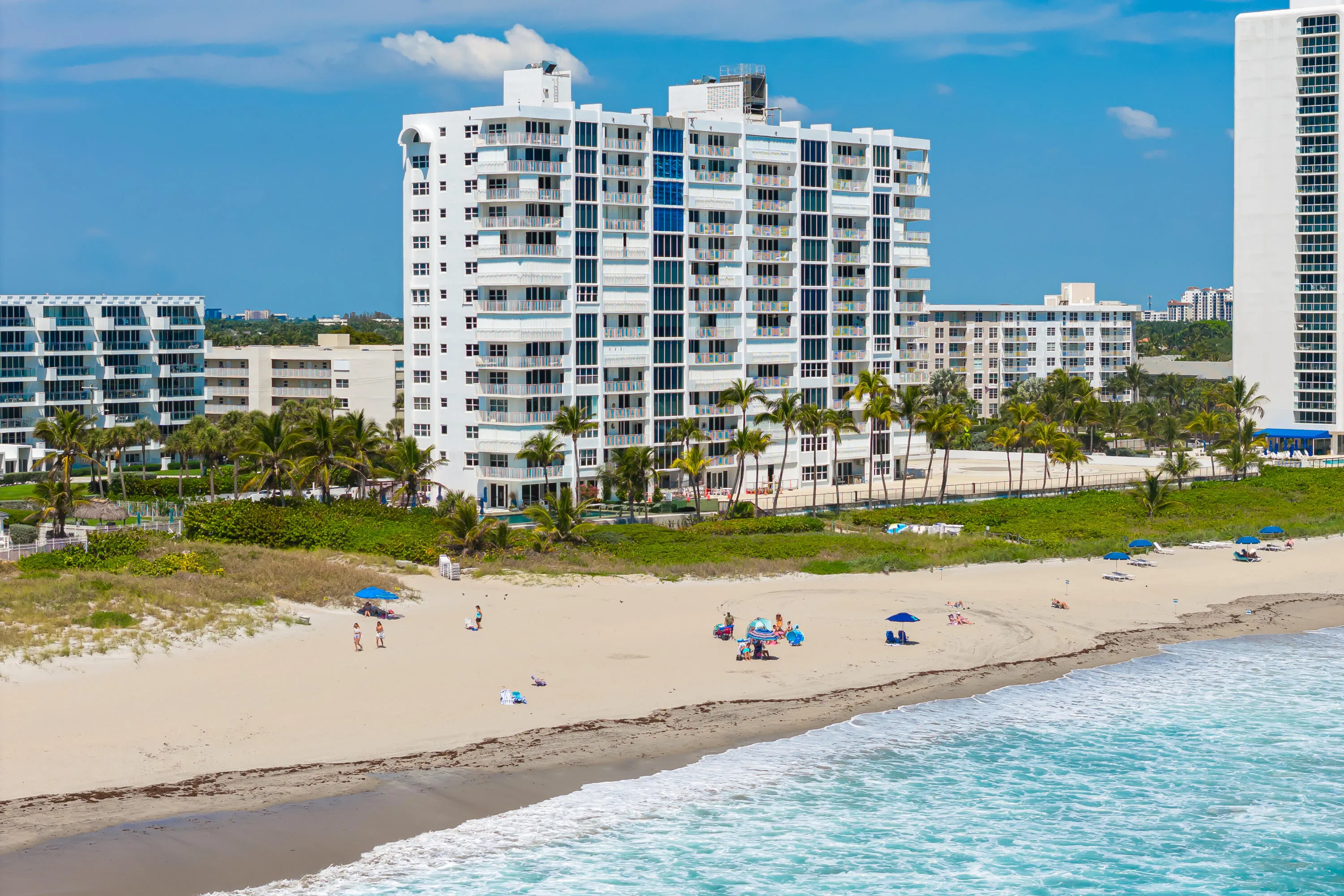 Located on the widest portion of the BEACH in BOCA