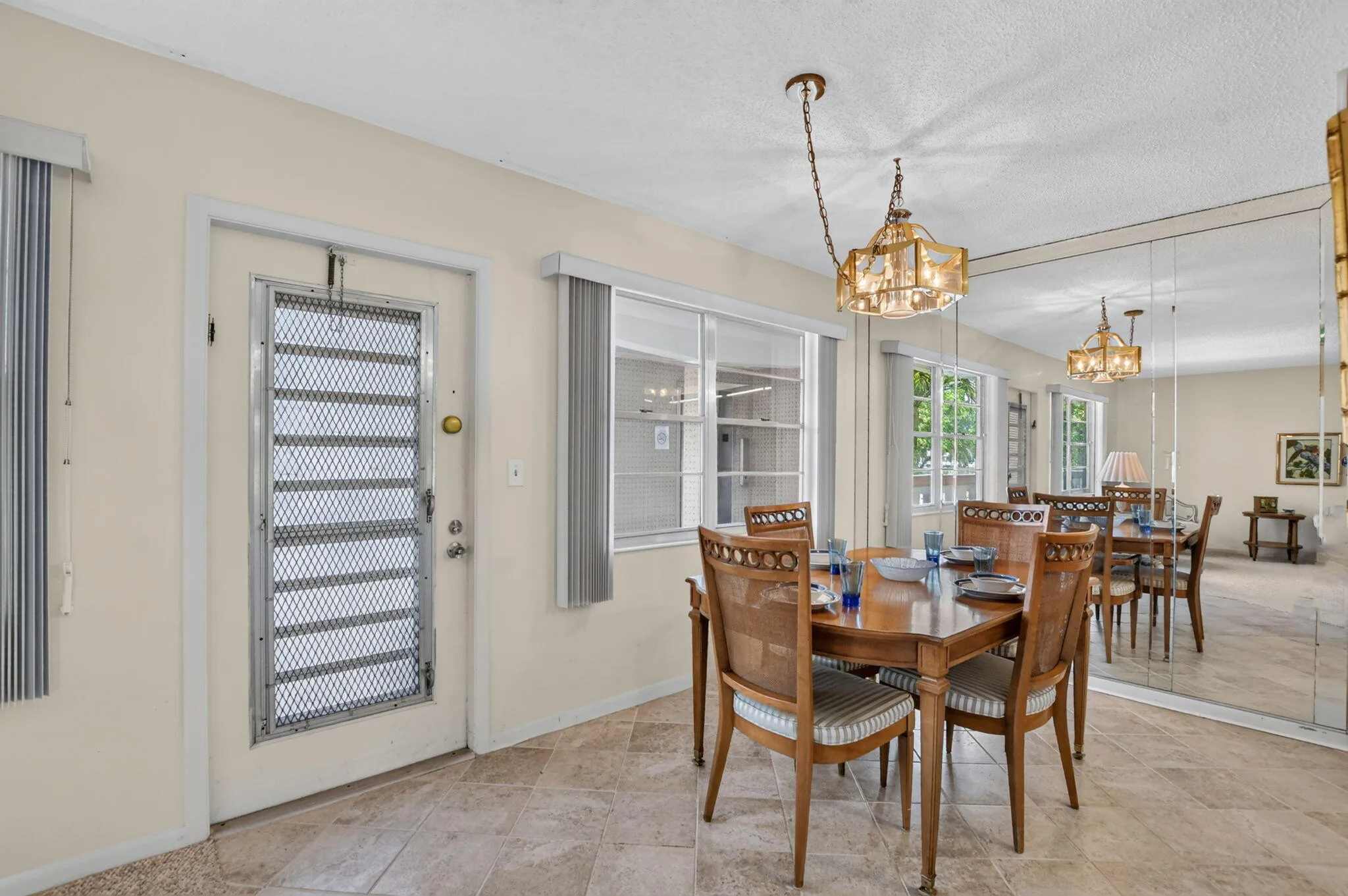Dining room area is perfect for an 8-person table, great for holiday dinners!