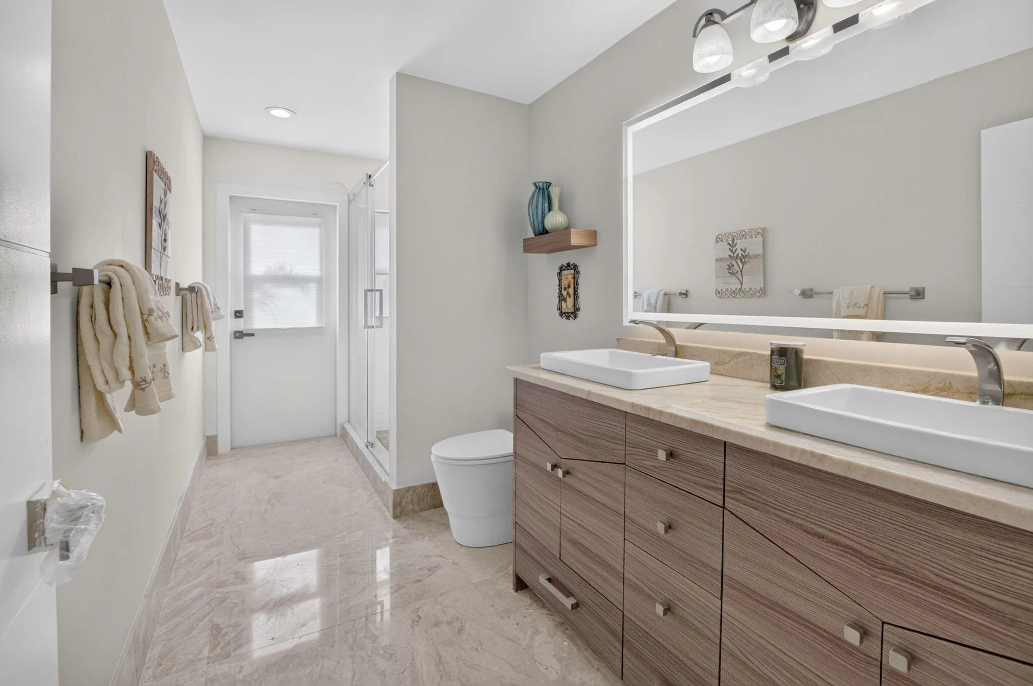 Remodeled 3rd bath dual sink vanity