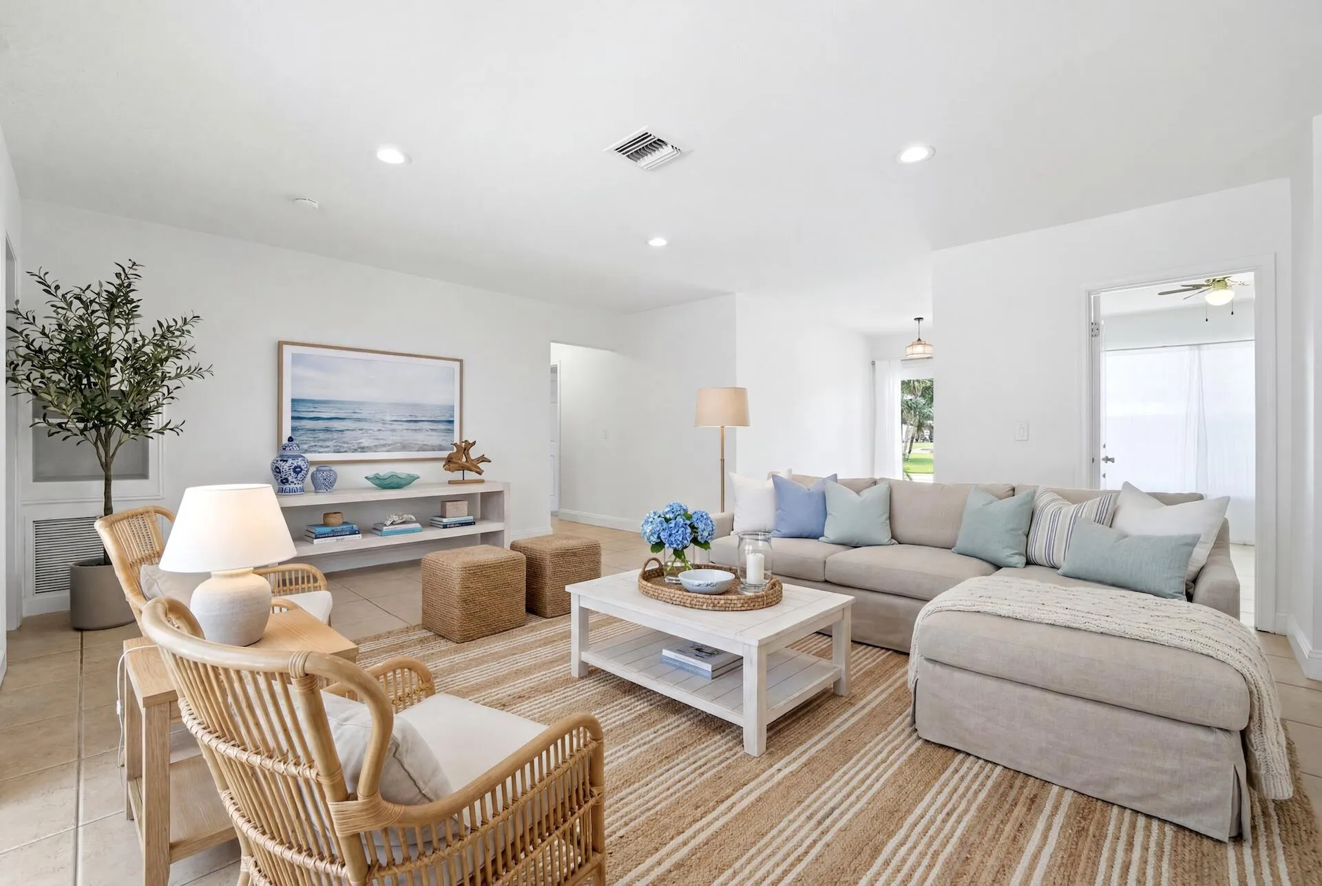 Virtually staged living room