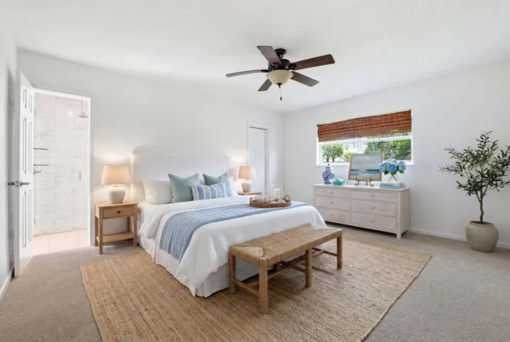 Virtually staged primary suite