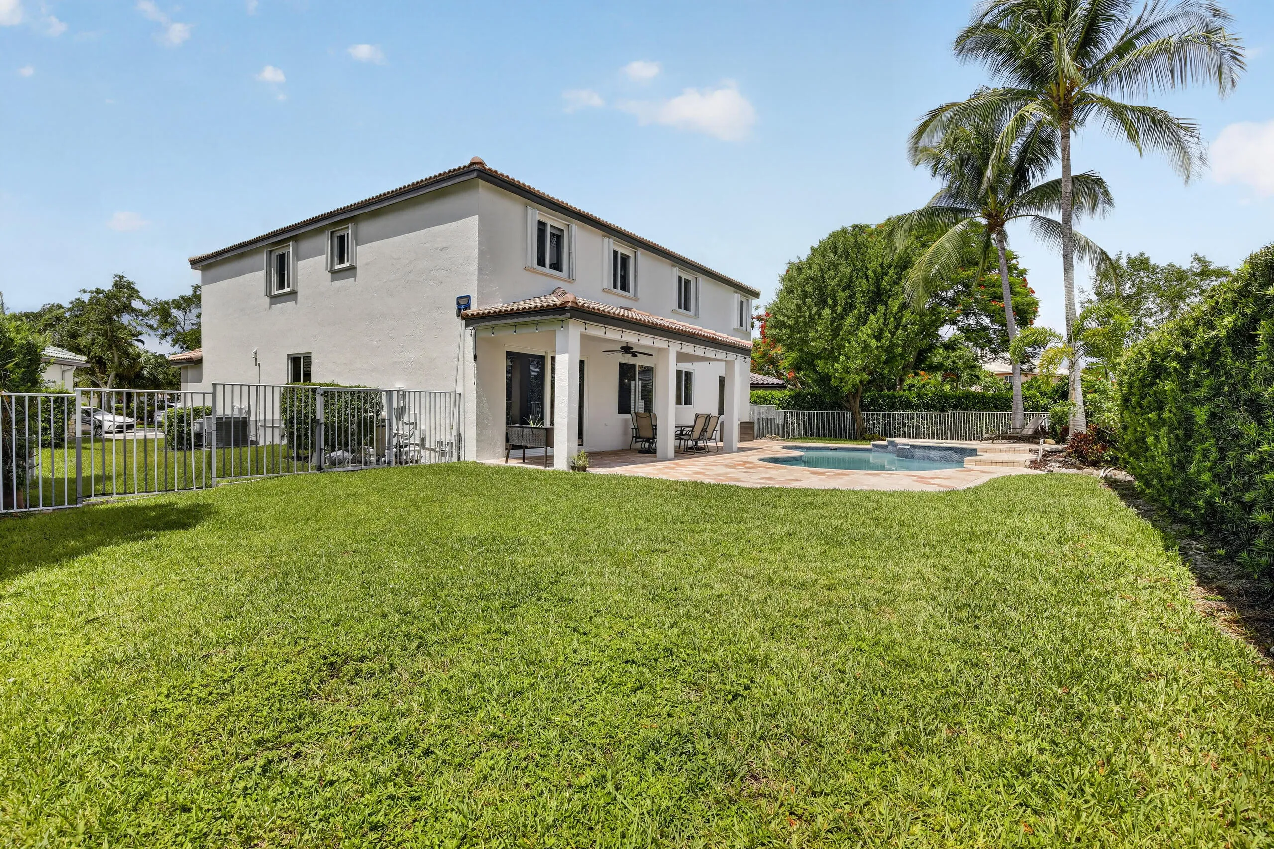 Lots of yard space in addition to pool and patio