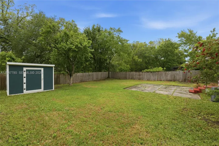 Backyard with shed