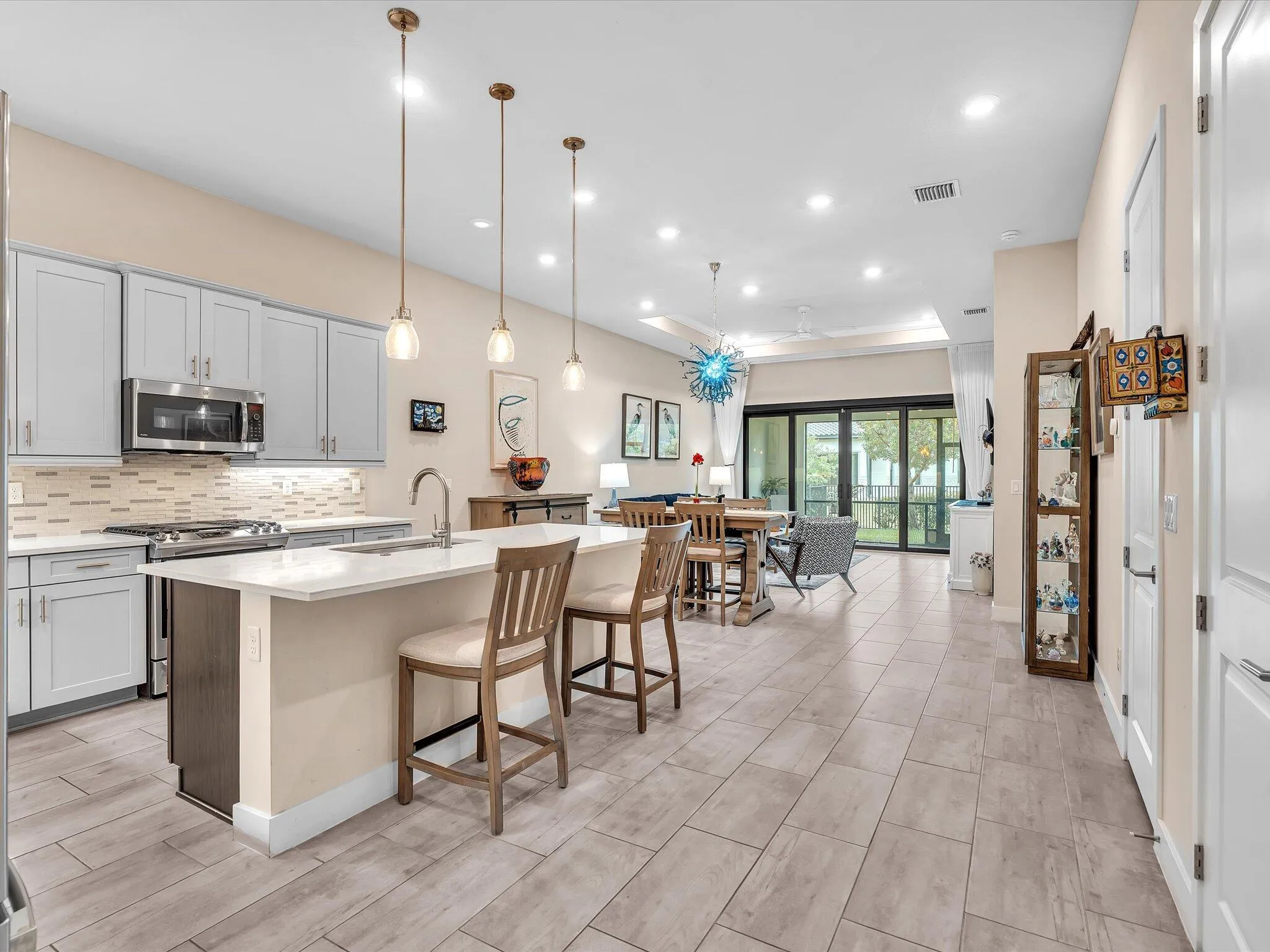 Porcelain plank flooring