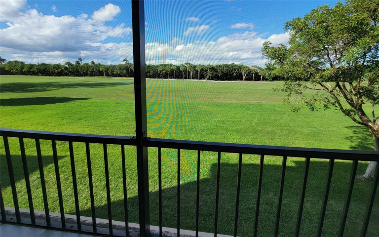 balcony overlooking golf course