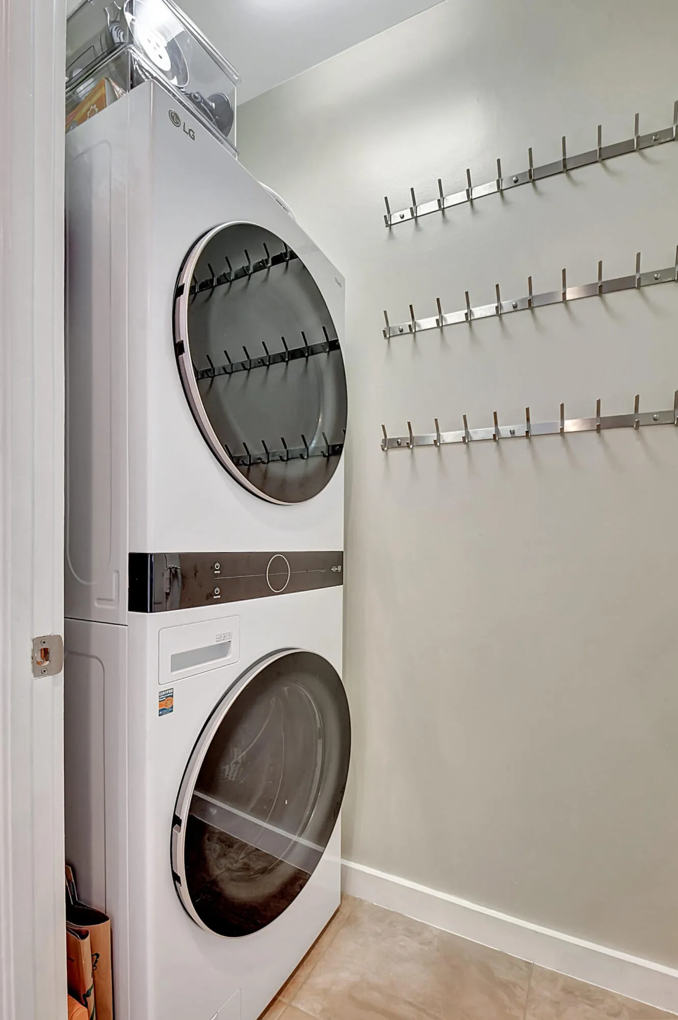 Full-size compact stackable washer dryer