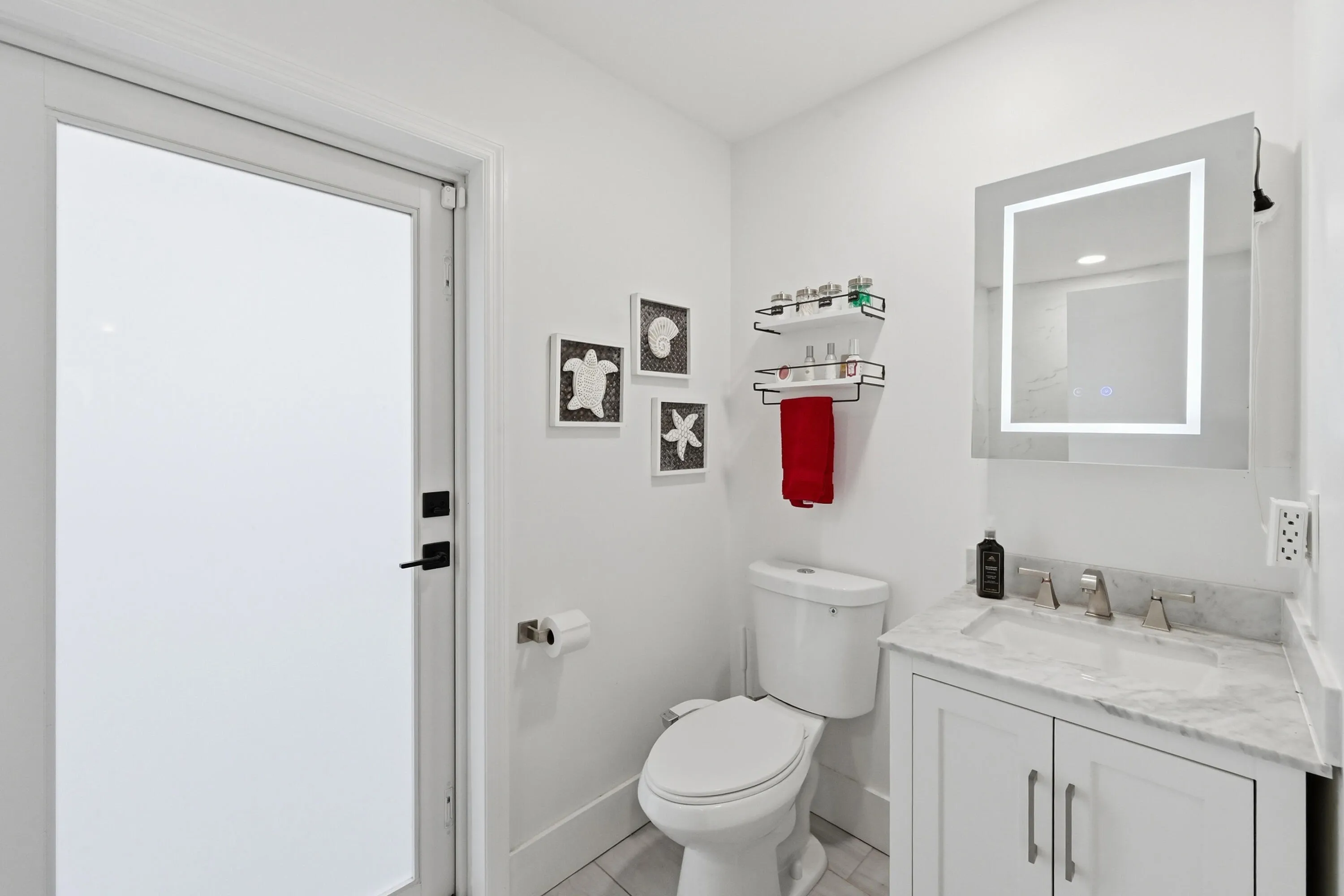 Beautifully renovated private bathroom offers comfort, style, and the convenience of an en suite retreat.