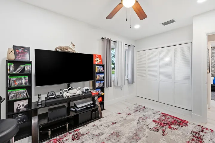 Well appointed bedroom designed to provide comfort, functionality, and everyday living.