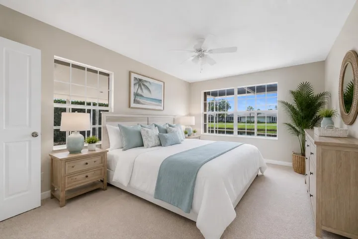Virtually staged main bedroom