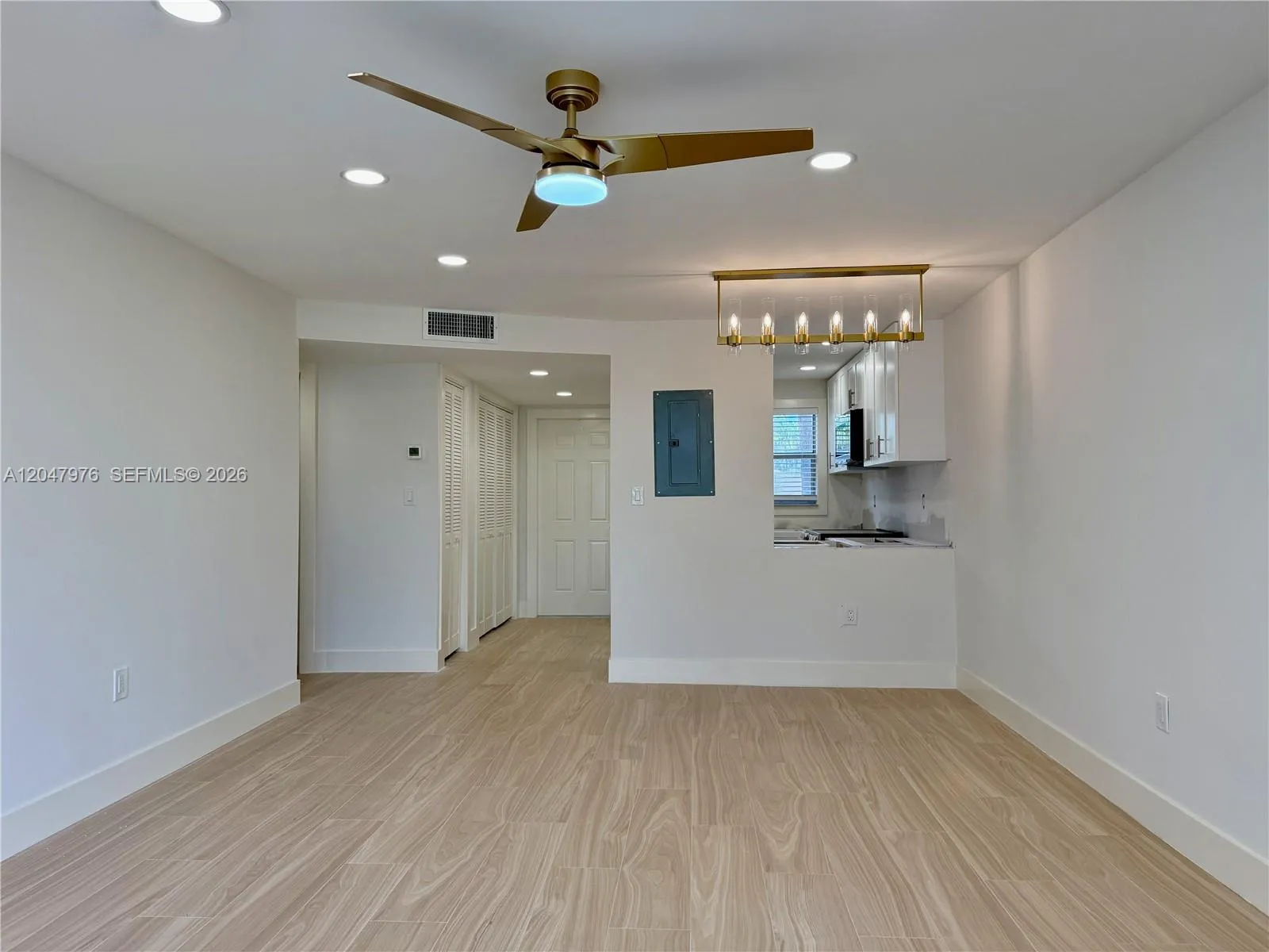 New modern flooring, lighting fixtures and recessed lighting