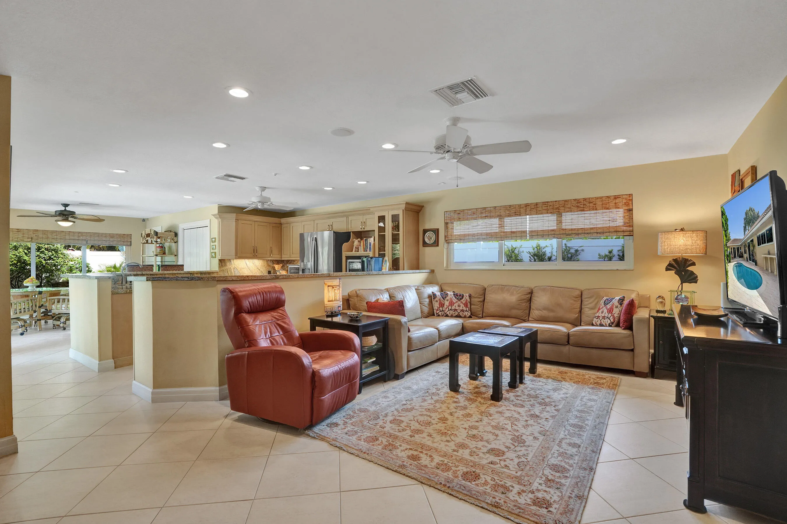 Family room, kitchen and breakfast nook in the distance