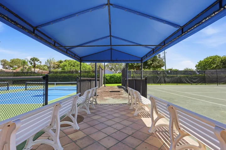Enjoy one of the community's most popular amenities with beautifully maintained pickleball courts featuring covered seating, providing the perfect place for friendly competition, staying active, and connecting with neighbors year round.