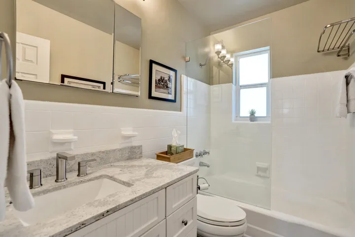 Beautifully remodeled full bathroom with quality finishes and move-in-ready appeal.