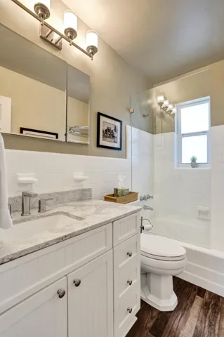 Beautifully remodeled full bathroom with quality finishes and move-in-ready appeal.