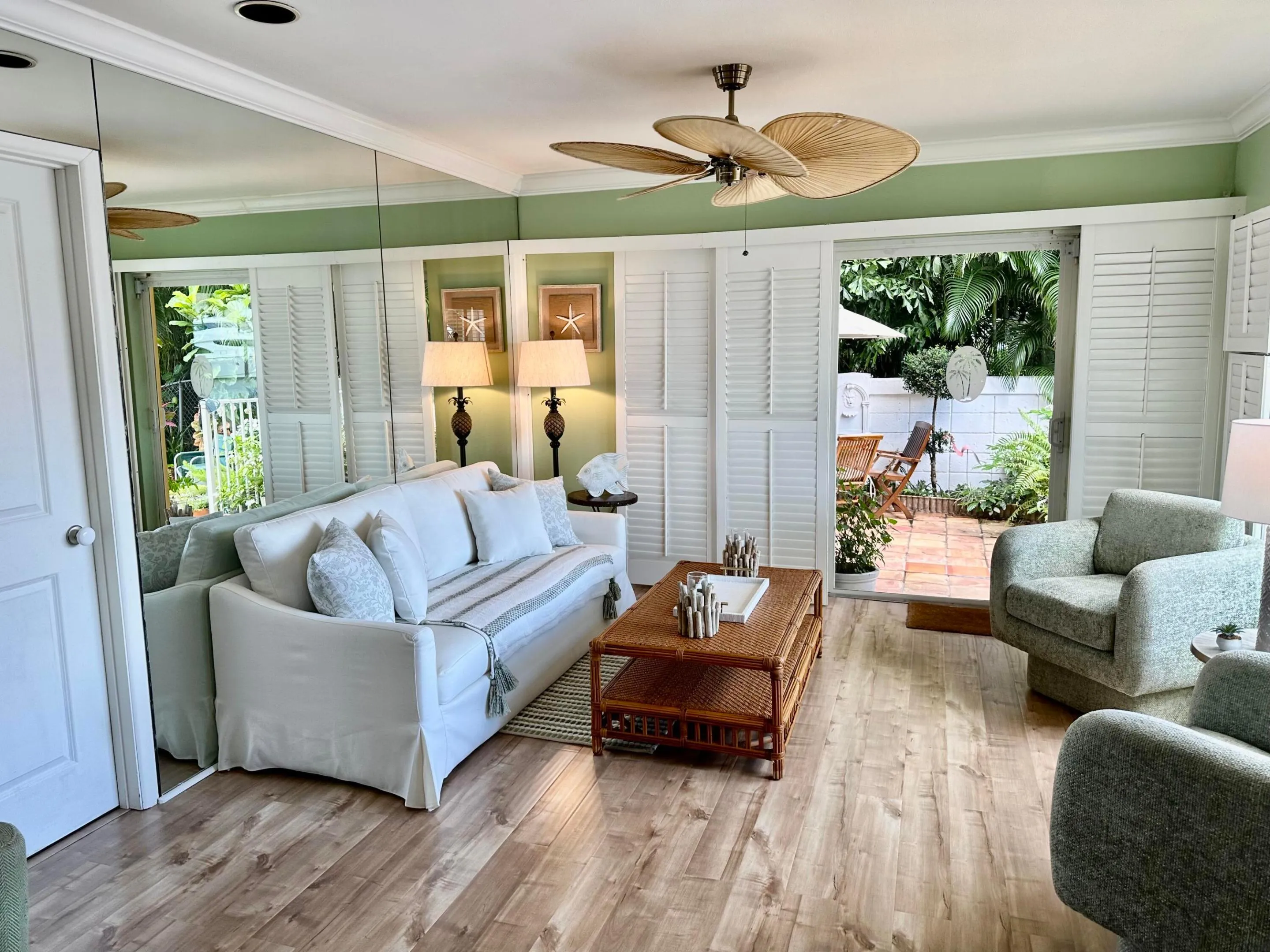 Comfy Living Area leads to Private Patio