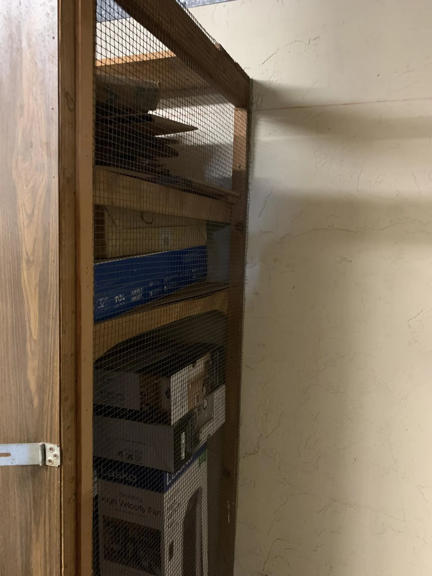 Shelves in storage closet