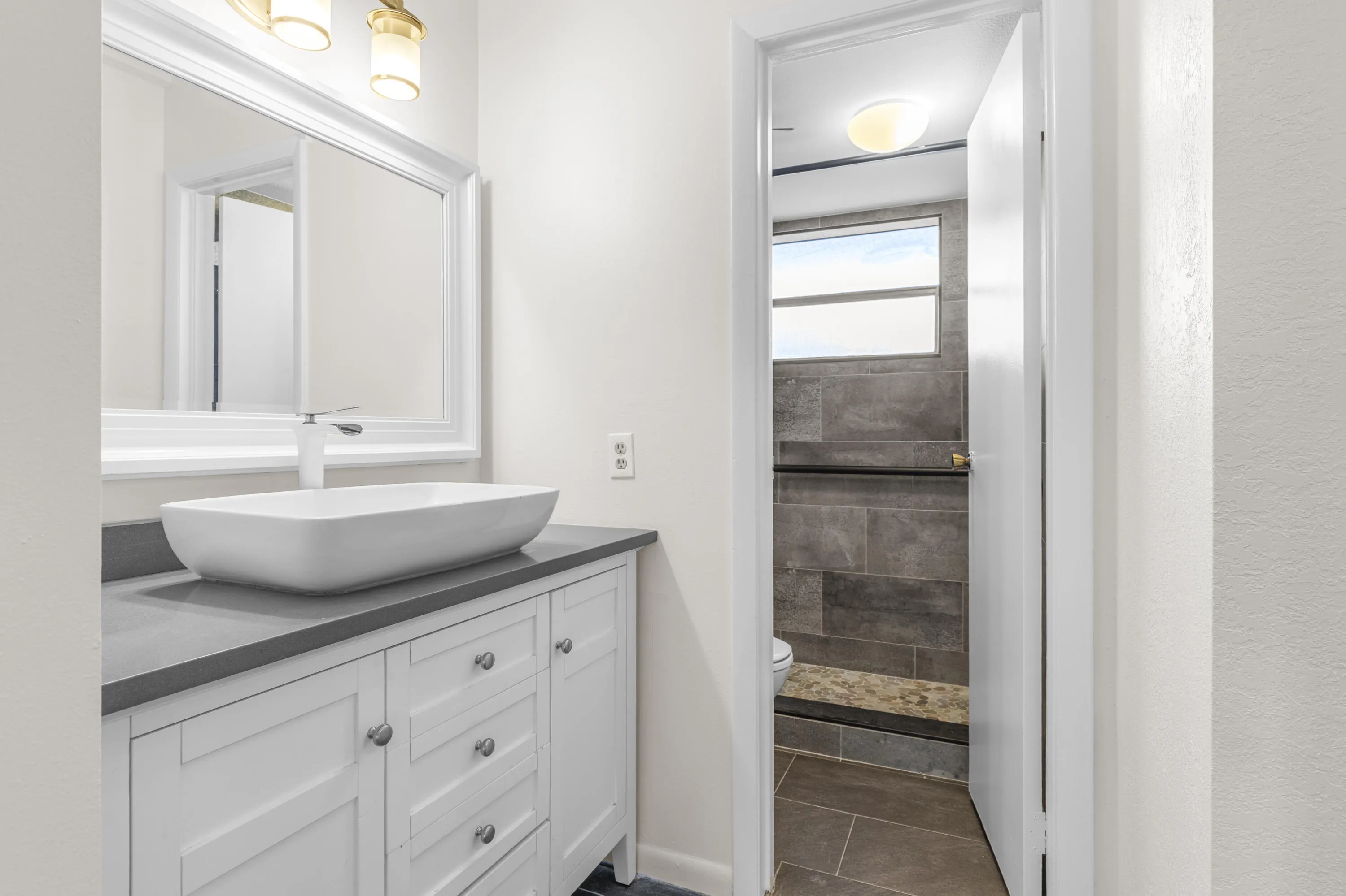 Primary bathroom remodeled