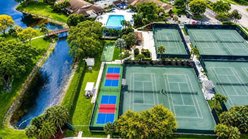 Tennis, pickleball, pool, and scenic lakefront amenities in one destination.