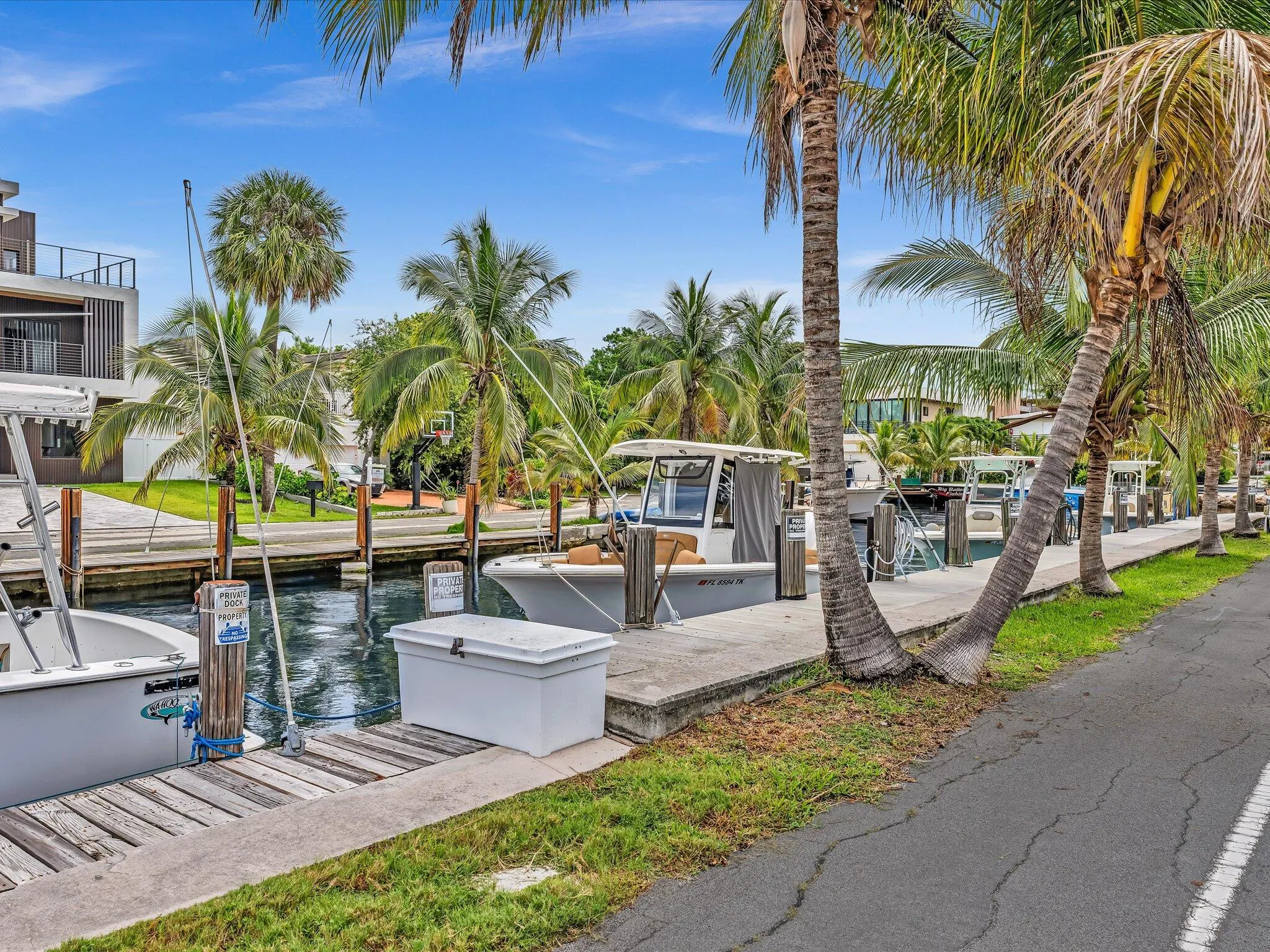 Dock spaces directly outside