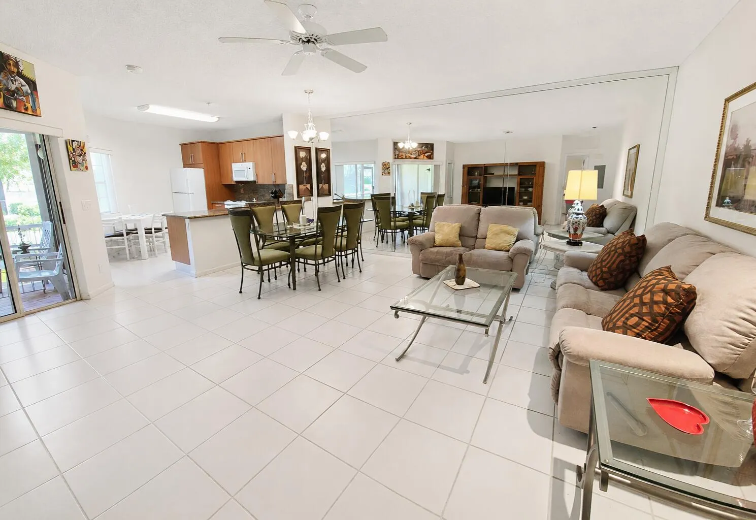 Open Floorplan Living area wide view